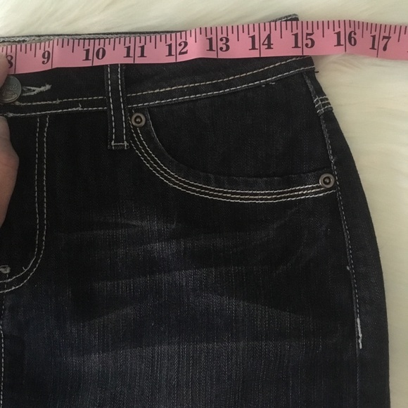 Earl Jean 2 denim jeans mini skirt darkwash VGUC - Picture 7 of 8